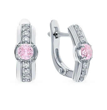 

Silver earrings with cubic zirconia sunlight sample 925