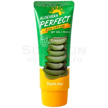 

Sunscreen for face farmstay aloevera perfect sun cream SPF50 +/PA +++