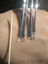 4 unids/set Blackhead removedor de cabeza negra Comedone acné herramientas para espinillas cuchara para herramienta para cuidado de la piel Facial agujas Facial limpiador de poros