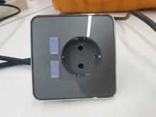 Adapter Charging-Socket Socket-Pow Glass-Panel Wall-Charger Eu-Plug Jiubei Crystal White