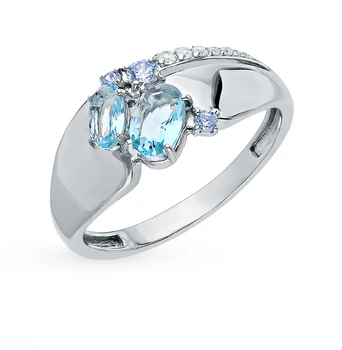 

Silver ring with crystals and cubic zirconia sunlight sample 925