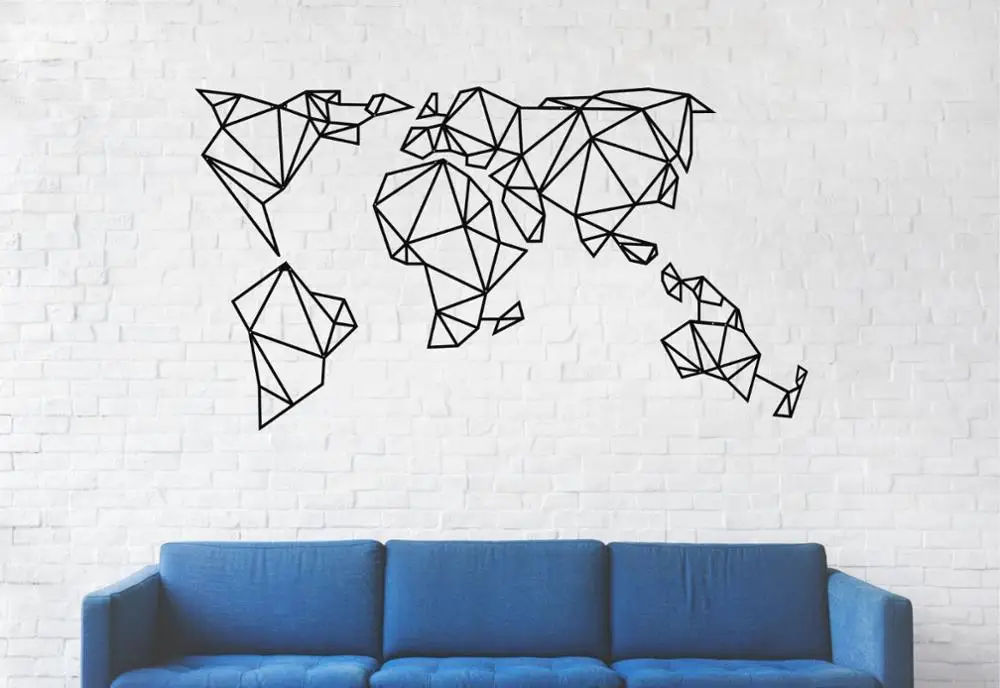 Ххх большая металлическая карта мира настенная художественная, металлическая настенная художественная, Геометрическая карта мира, Металлический Настенный декор, настенные гобелены