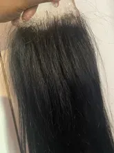Alisky-extensiones de pelo brasileñas con encaje hd, accesorio capilar liso con cierre Frontal de malla, 4x4
