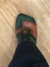 Johnature bombas zapatos de mujer 2021 nuevos de cuero genuino del dedo del pie cuadrado encaje Casual-costura Retro mezclado colores hecho a mano zapatos de las señoras