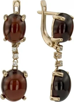 

Aloris earrings with garnet and cubic zirconia in red gold