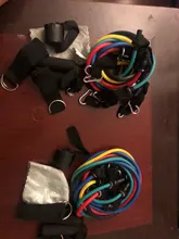 Bandas de resistencia de cuerda para ejercicios, 5 tubos elásticos cTPR para fitness, cinta de yoga, equipo para entrenamiento deportivo en interiores, conjunto de 11 uds.