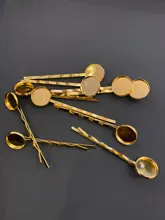 12mm 10 Uds alta calidad clásico 8 colores plateado Material cobre Horquillas para el cabello horquilla Base Ajuste de Cameo de cabujón