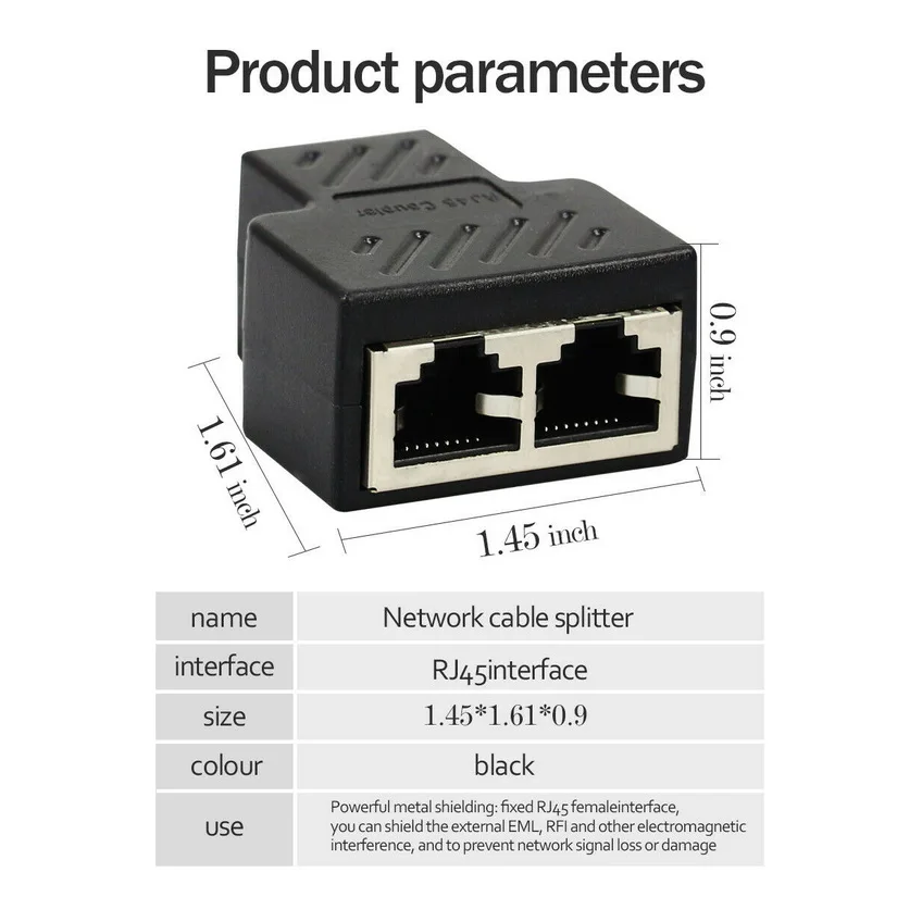 Разветвитель kphrtek RJ45 1 шт. адаптер на 2 способа двойной женский порт CAT5/6/7 кабель