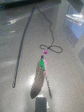Caña para gatos con plumas para mascotas, juguete interactivo divertido con plumas para gatos, 1 unidad