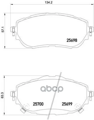 Колодки Тормозные Дисковые Toyota: Auris 12-, Corolla 13- Brembo арт. P83150