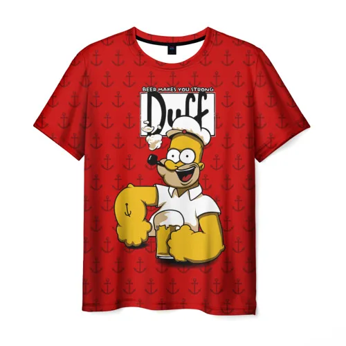 Men's T-shirt 3D Duff Beer | Мужская одежда