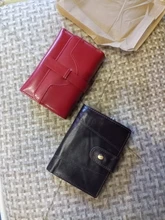 Cartera de piel auténtica de alta calidad para mujer, billetera pequeña RFID antirrobo, tarjetero, monedero, a la moda