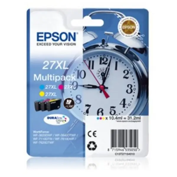 Оригинальный чернильный картридж (упаковка из 4) Epson T27XL голубой пурпурный черный