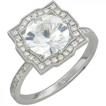 

Esthete ring with Topaz and diamonds in white gold