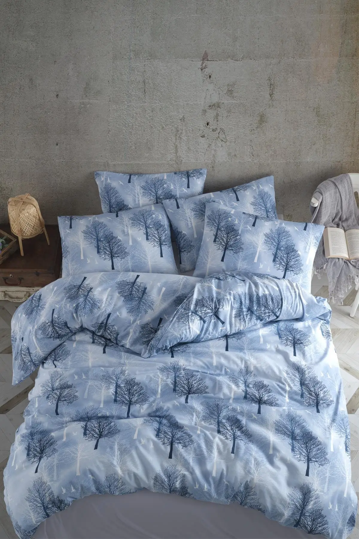 

BuanArt Winterfell 100% Cotton Double Duvet Cover Set Linen Elastic 200X220 cm