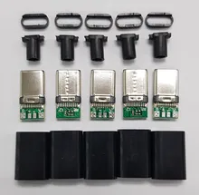 USB 3,1 tipo C Conector macho De Cable Conector eléctrico De Cable electrónico adaptador De 4 pines De Carga eléctrico De conjunto