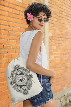 

Angemiel Bag Triangle Moon And Eye Cloth Backpack