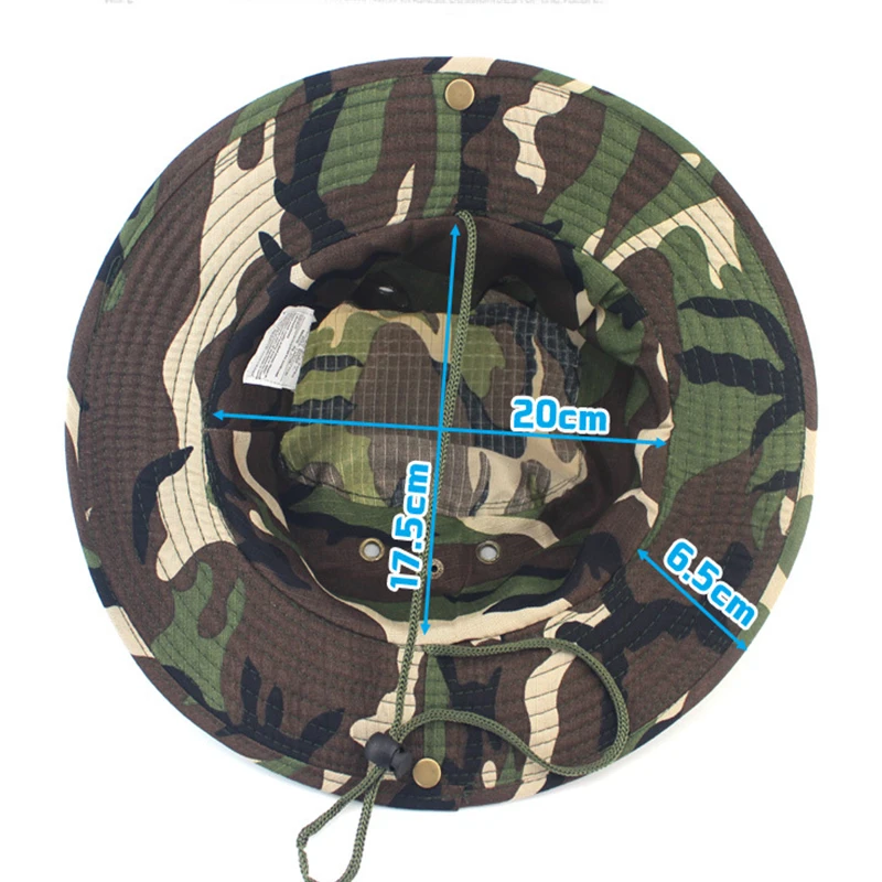 Outdoor Sunhat Camouflage Tactical Cap Wide Brim Breathable Boonie Hat Sun Protector Fishing Hiking Cycling Hunting Hats