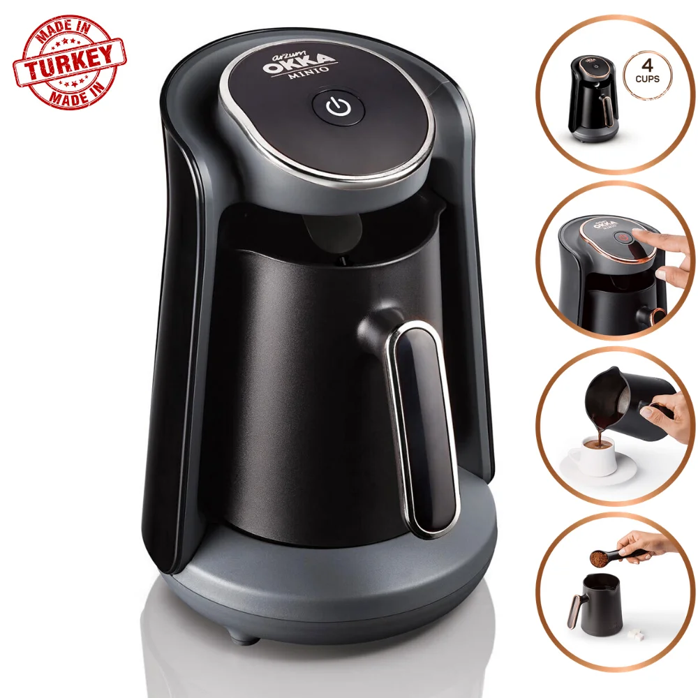 Автоматическая Турецкая Кофеварка Arzum Okka Minio OK004 емкость 4 чашки (300 мл.) Моющийся