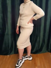 Skirt Suit Knitting MVGIRLRU Two-Piece Women's Sweater Costume