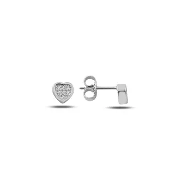 

Angemiel 925 Sterling Silver Zircon Heart Earrings