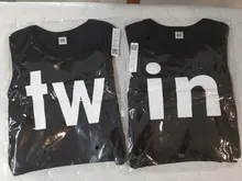 Ropa de gemelos para bebés recién nacidos, mono de manga corta con estampado con letras, trajes de una pieza a juego, color negro