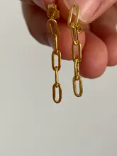 ROXI Ins-Pendientes largos redondos de geometría para mujer, aretes de pisapapeles, Piercing, joyería de plata de ley 925, aretes