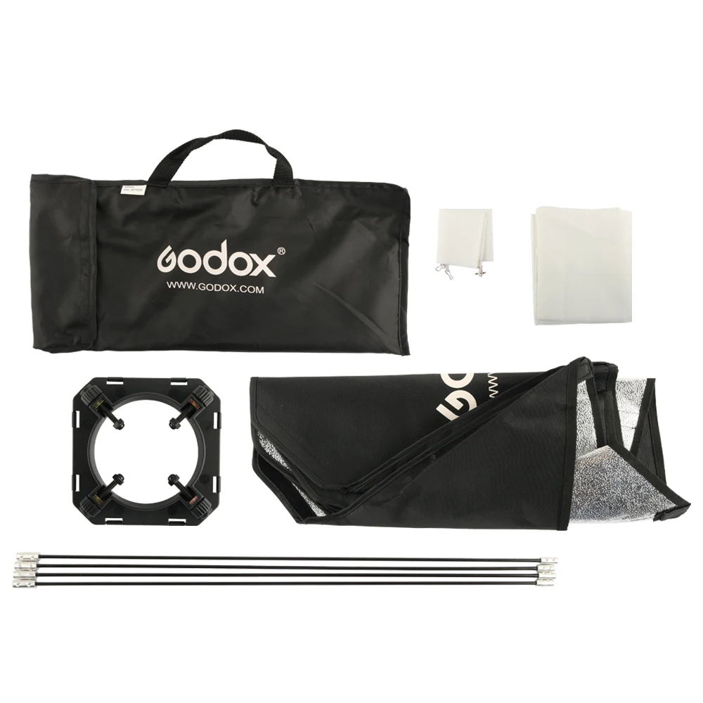 Софтбокс Godox 50x70 см 2" x 27" с универсальным креплением 100 мм для студийной вспышки стробоскоп K-150A/K-180A/300SDI/E250/E300 и т. Д