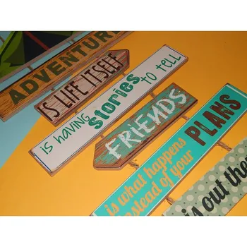 

VINTAGE wooden picture wall decoration ADVENTURE