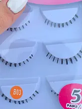 Pestañas inferiores suaves hechas a mano, 5 pares, 8 estilos diferentes debajo de los ojos, 100%