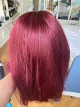 Recto Borgoña Bob corto parte de encaje pelucas de cabello humano 99J 13X2 T malla con división pelucas brasileñas 180% de densidad pelucas de encaje para las mujeres