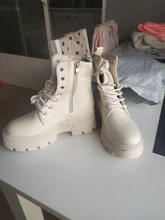 COOTELILI-Botines de punta redonda con cremallera y cordones para mujer, zapatos de moda, antideslizantes, con tacón de 5,5 cm, 2020