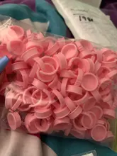 GLAMLASH 100 Uds desechables extensiones de pestañas pegamento titular de anillo para pestañas pegamento adhesivo contenedor de pigmento de tatuaje de tinta soporte para Pallet anillo