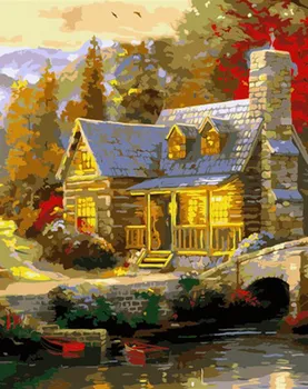 

Painting by numbers on canvas 30x40 cm "house in the autumn forest" Red Cat g2820