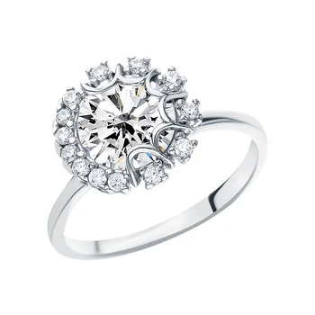

Silver ring with cubic zirconia sunlight sample 925
