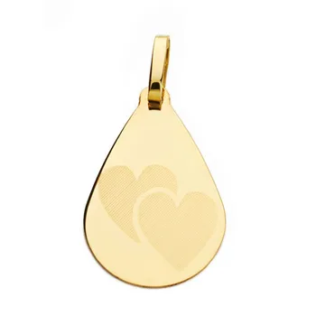 

Gold medal 18k drop hearts 21mm. [AB4643]