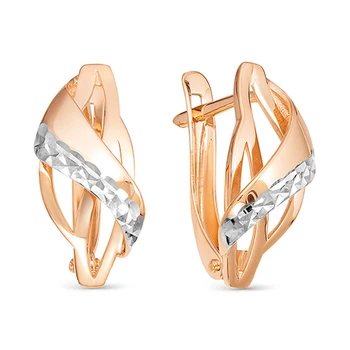 

Gold 585 sterling silver earrings, women's earrings, fashion jewelry, female.