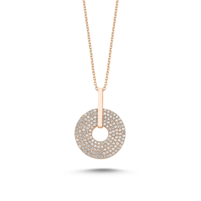 

Zircon Stone Moving Ring Necklace