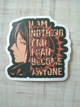 Paquete de calcomanías negras para niños, pegatinas de dibujos animados de Anime para papelería, maleta para portátil, guitarra, calcomanías de nevera, 10/50 Uds.