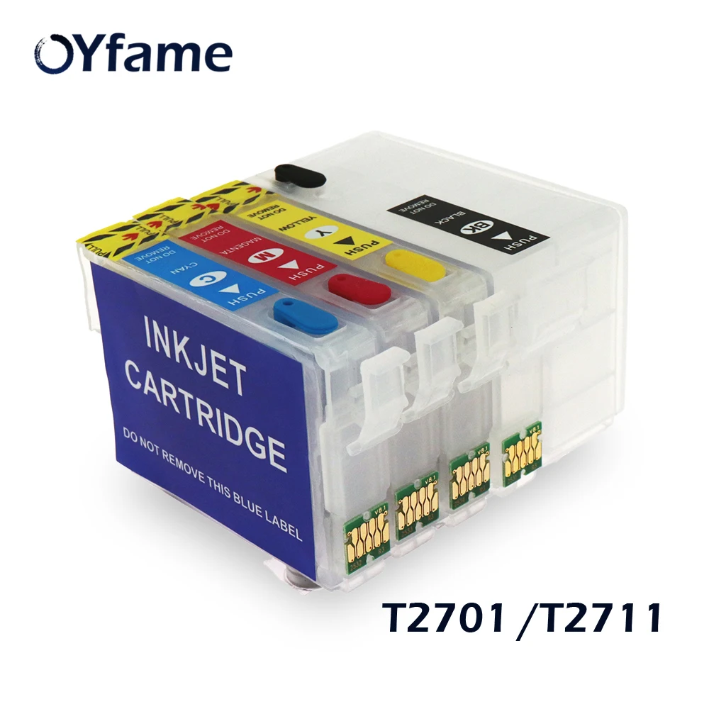 

OYfame T2711 T2701 Refillable Ink cartridge For EPSON WorkForce WF7110 WF7610 WF7620 WF3620 WF3820 3640D 7110DTW T2711 Cartridge