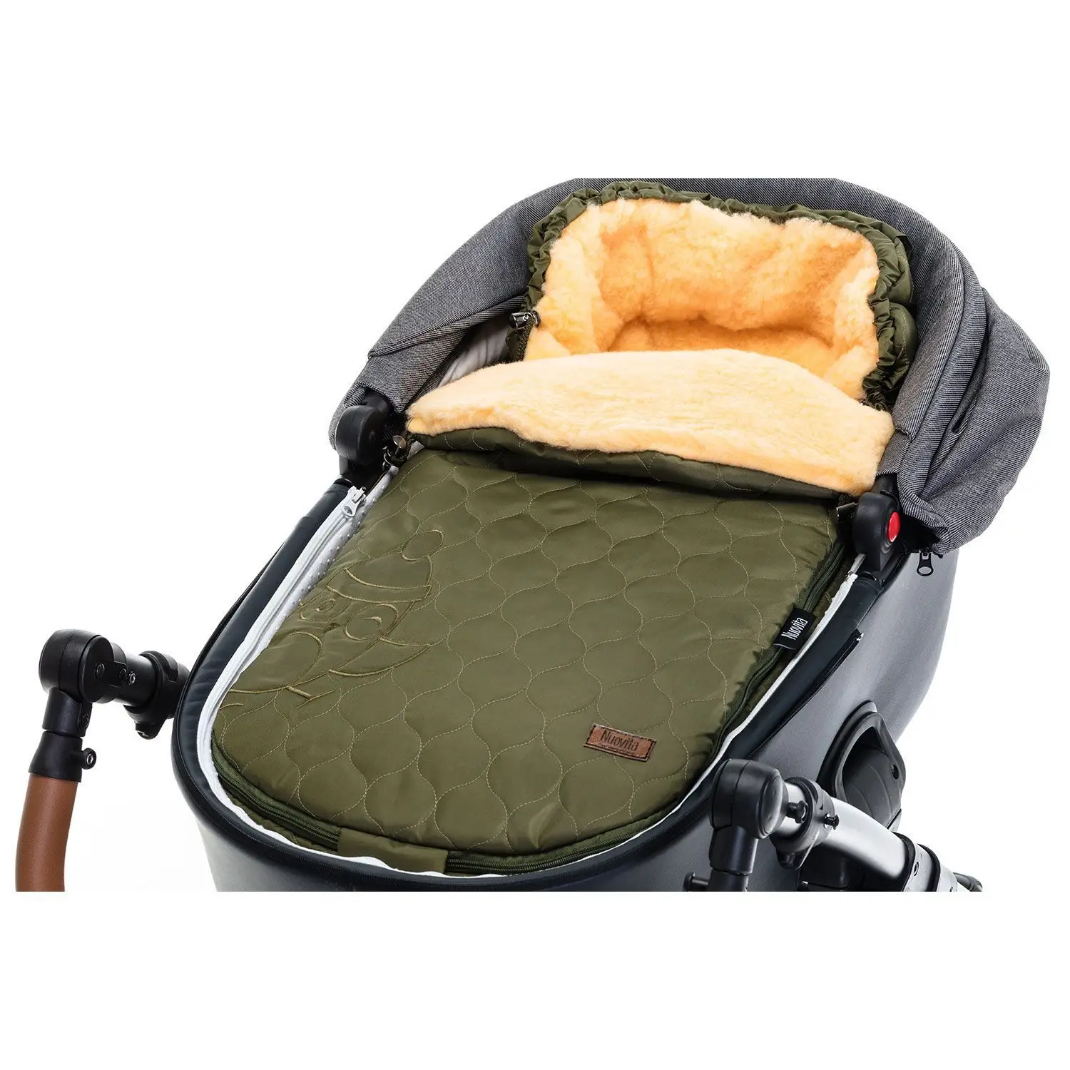 Конверт зимний меховой Nuovita Polare Pesco(Khaki/Хаки