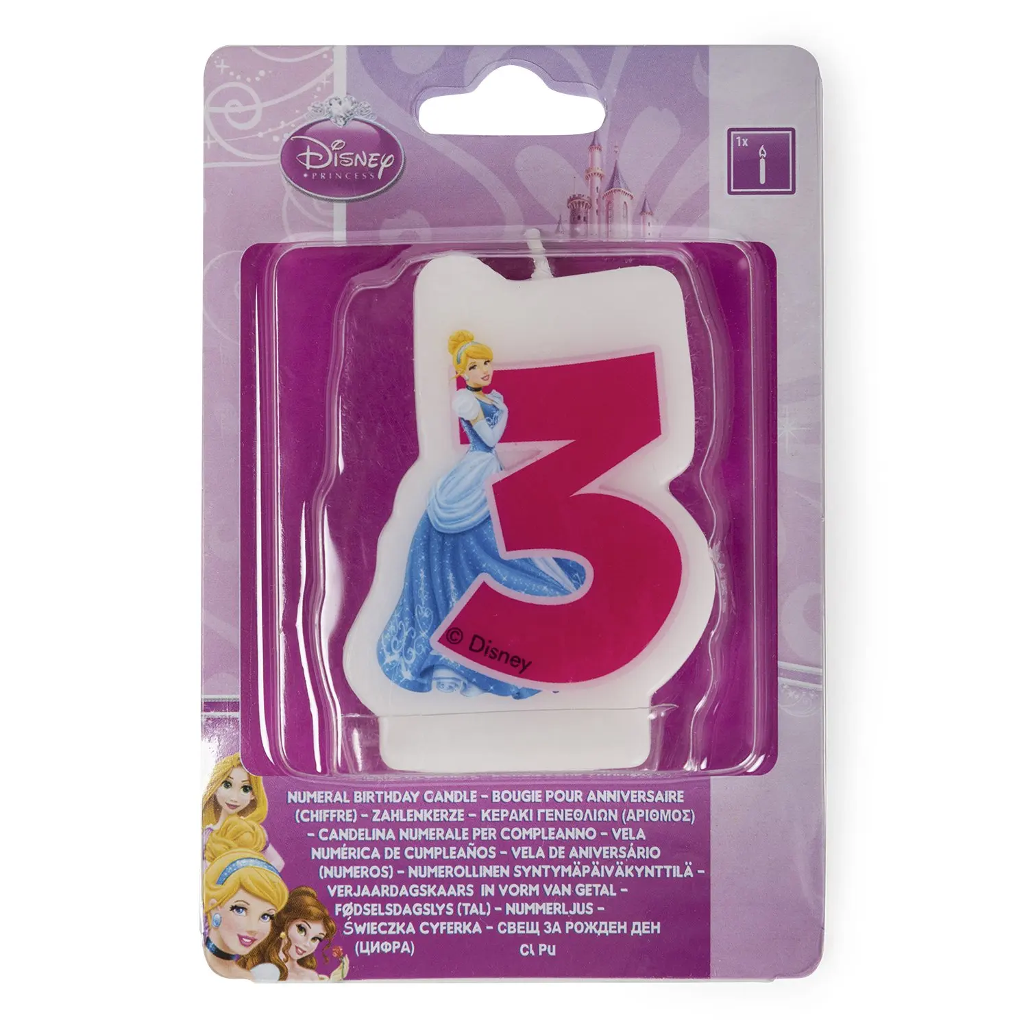 Праздничная свеча Disney Princess Princess Цифра 3
