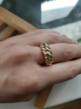 Anillos irregulares de croissant para mujer, Anillos geométricos circulares gruesas con texturas minimalistas, joyería 2021