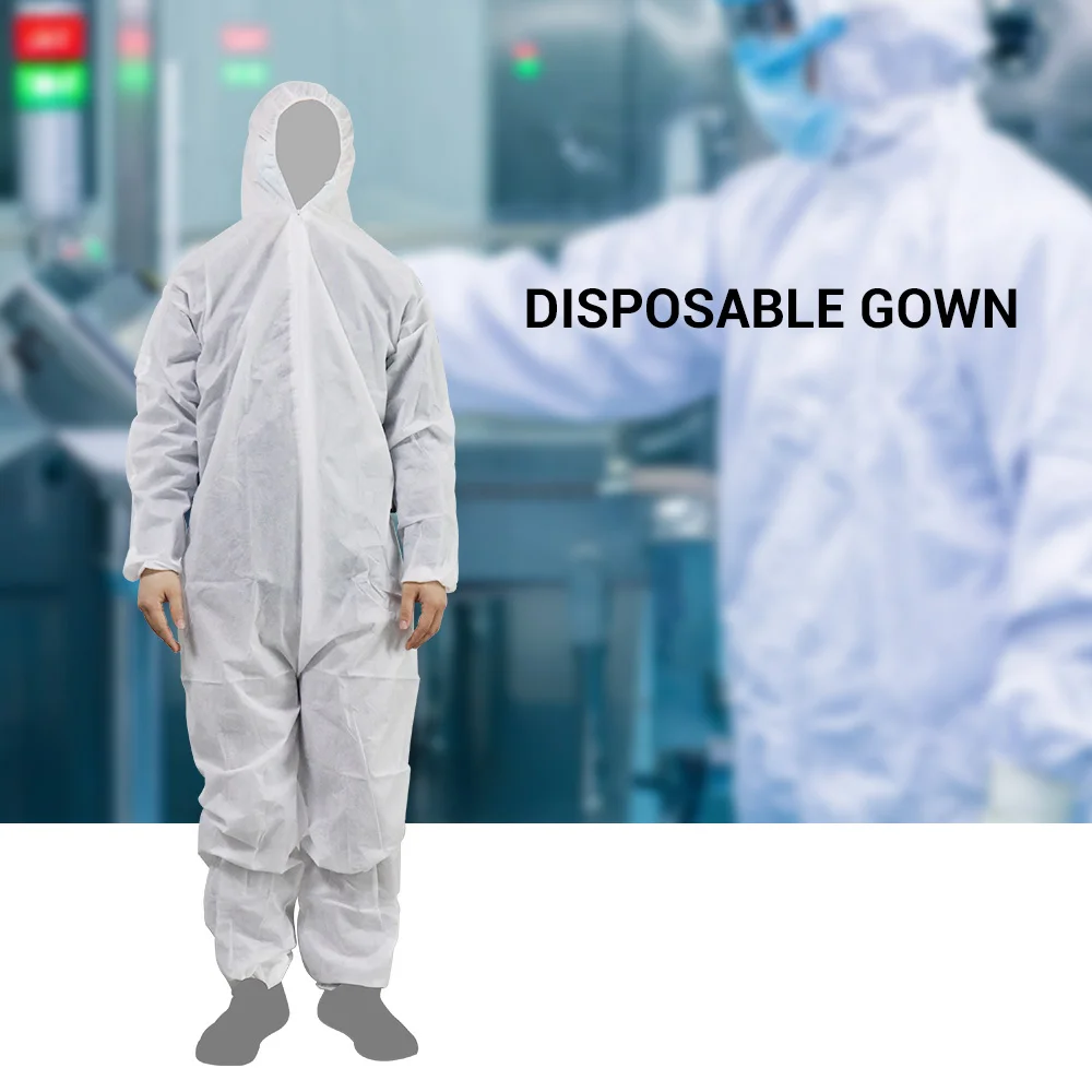

1000pcs High Antibacterial Reusable Isolation Suit Prevent Invasion of Staff Protective Clothing Dust-proof Coveralls Antistatic