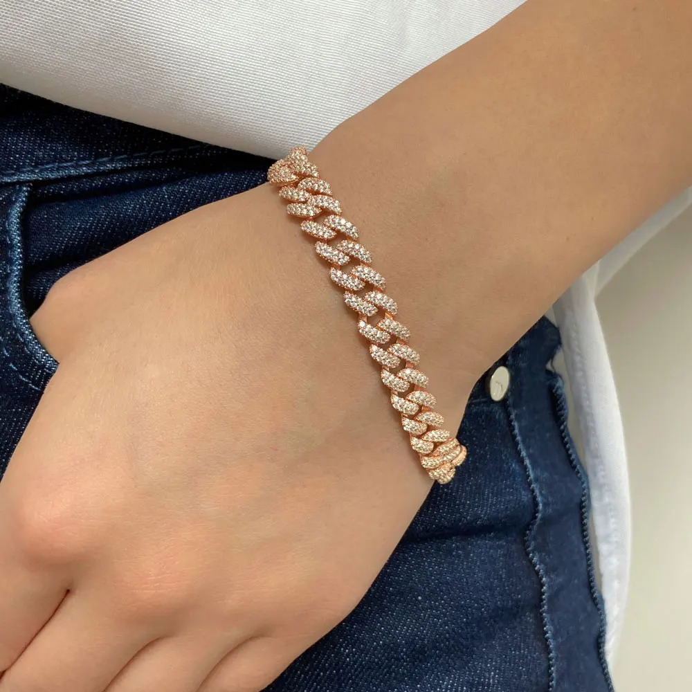 

New Fashion Luxury Chunky Miami Cuban Link Bracelet For Women Silver 925 High Quality Gift Special Hiphop Party Fine Jewelry