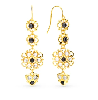 

Silver earrings with alpanite and cubic zirconia sunlight sample 925