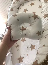 Cama de nido con almohada para bebé, cuna portátil de viaje de 85x50cm, cuna de algodón para bebé recién nacido, parachoques de cuna