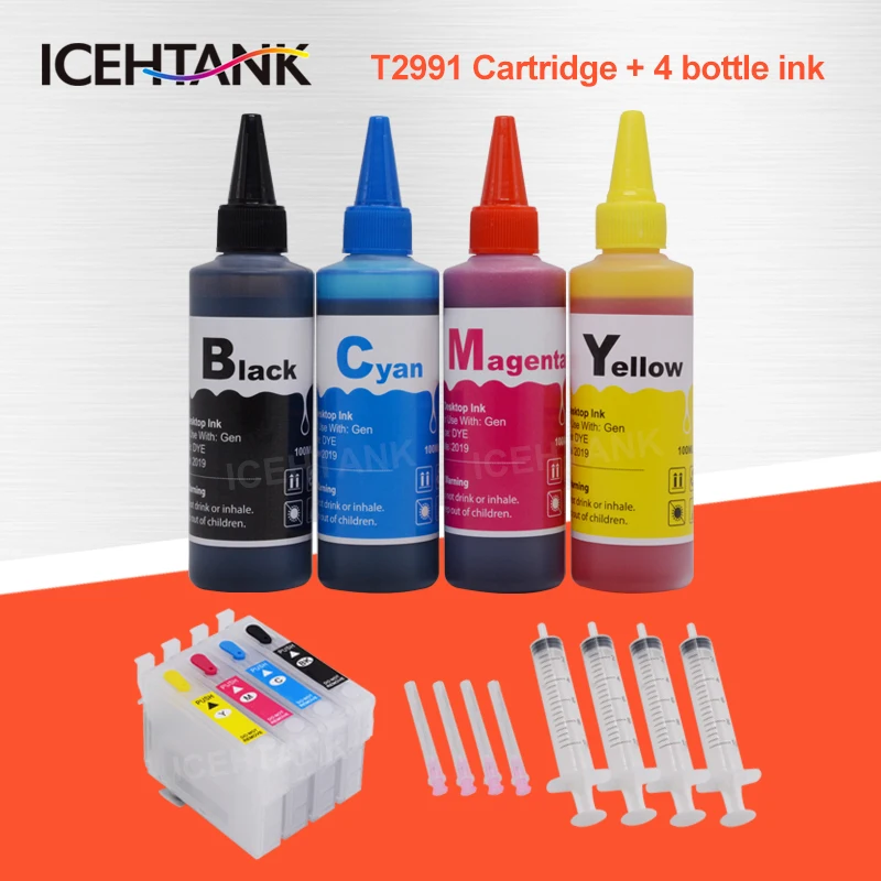 T2991 T2992 T2993 T2994 Refillable патрон чернил для принтера Epson Expression Home XP-245 247 342 345 принтер+ 4 цвета Заправка чернилами