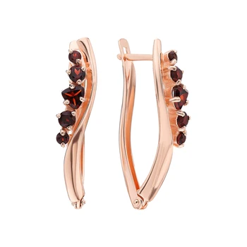 

Silver earrings with Garnet sunlight sample 925