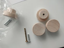 Wooden Cabinet Wardrobe-Knobs Drawer-Handle Furniture Hardware Round Natural for 8/12pcs